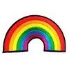 Cheap custom iron on embroidery patches rainbow patch