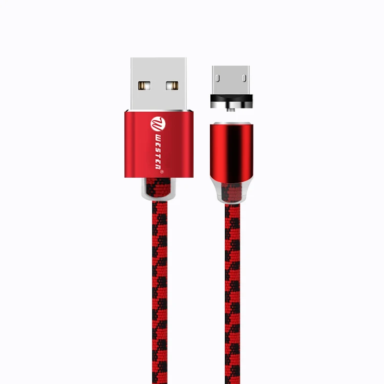 

Wholesale 3 in 1 Connectors Magnetic Usb Cable 2.4A Type C Usb Charger Cable For 8 pin Smartphone, Black/red