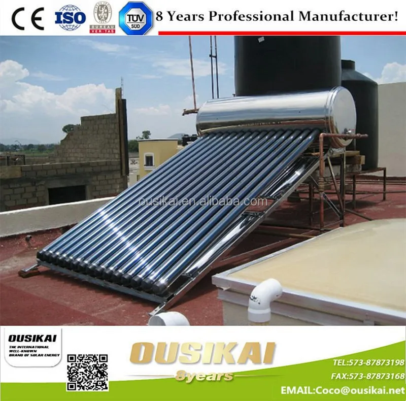 
100L-500L Manufacture Best Price Pressurized Solar Water Heater Solar Geysers 