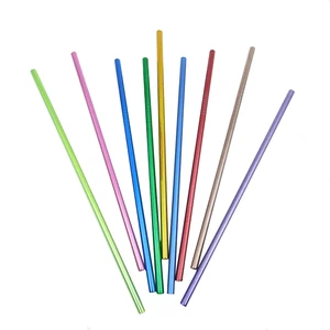 Image of New Product 2019 Red Colorful Stainless Steel Straw Custom Metal Straws Brush