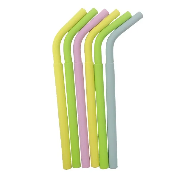 

Reusable Drinking Silicone Straws Set for Adults and Kids