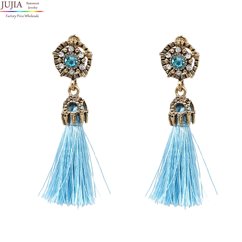 

JUJIA Bohemian Earrings For Women New Arrival Bijoux Tassel Earring Drop Fringe Brincos Ethnic Jewelry Female Gifts, As the picture shows