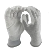 13G Popular White Carbon fiber and PU palm coated ESD anti-static breathable comfort for factory work and daily life gloves