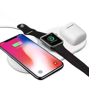 3 in 1 Fast Qi Wireless Charger Pad For Airpower Charging iPhone Apple watch Airpods