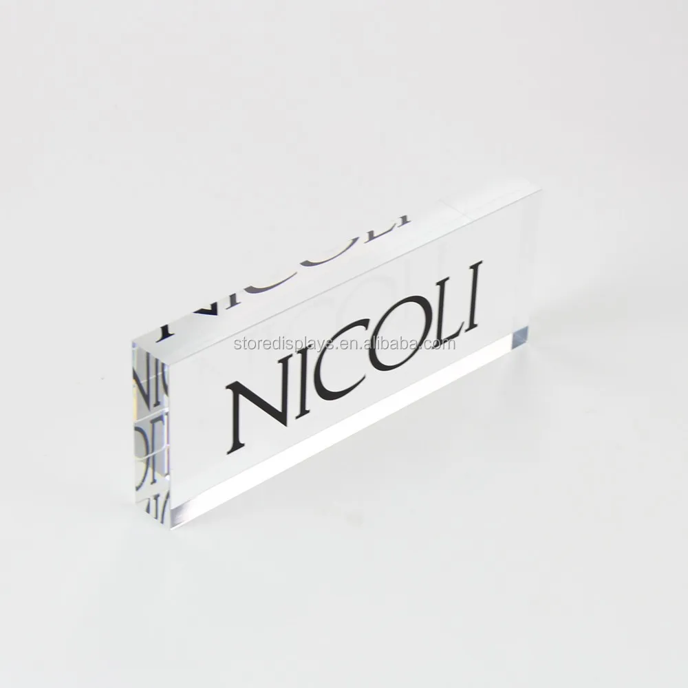 Custom Wholesale Clear Solid Acrylic Logo Brand Block,Printing Acrylic