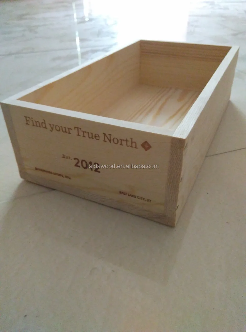 wooden box without lid