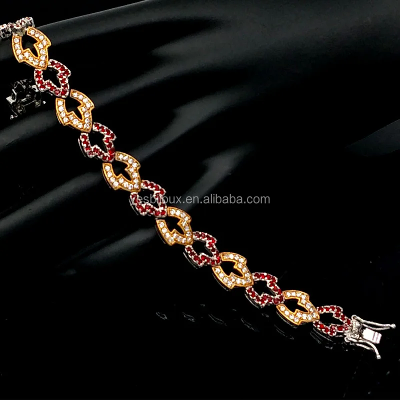

chain link zirconia bracelet cubic zircon bisuteria jewellery