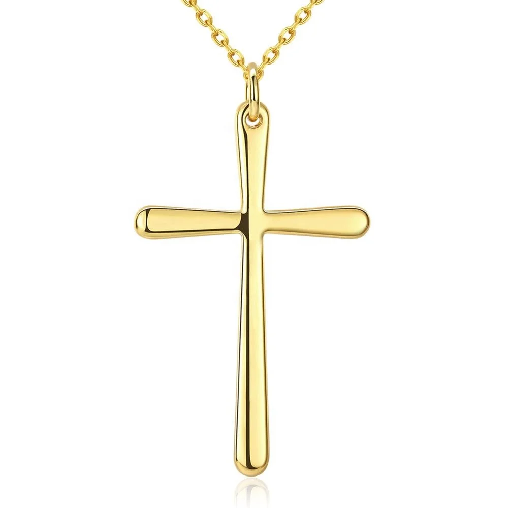 

fashion pendant jewelry simple gold jesus cross pendant chain necklace, Multi;customized color