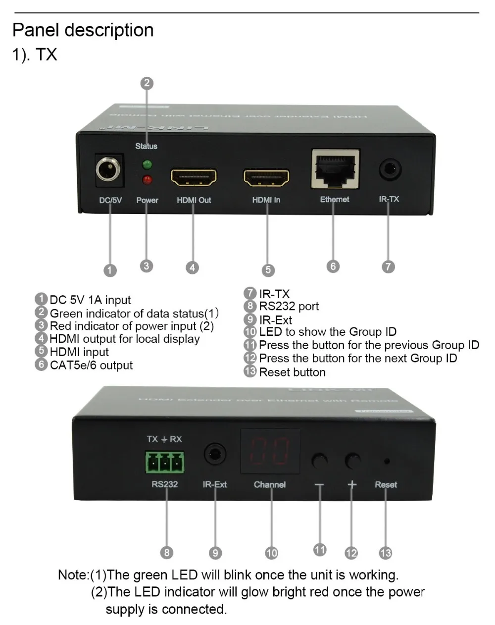 Poe Hdmi Extender Over Ip/tcp With Rj45 Rs232 Output 1080p@60hz Poe ...