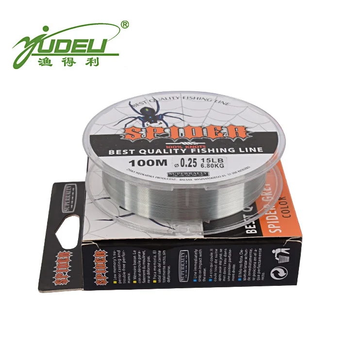 

China factory wholesale Dongyang 100M Monofilament Nylon Fishing Line 0.1MM 0.2MM 0.3MM 0.4MM 0.5MM, Transparent color, gray, green, yellow,wine red