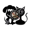 Cat And Dog Health Services Wall Decor Vinyl Record Wall Clock Vet Clinic Time Clock
