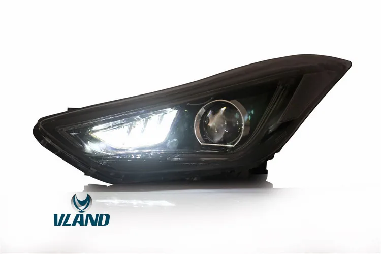 VLAND manufacturer for car head light for Elantra 2011-2013 LED head lamp moving signa for Elantra Xenon headlight Plug And Play