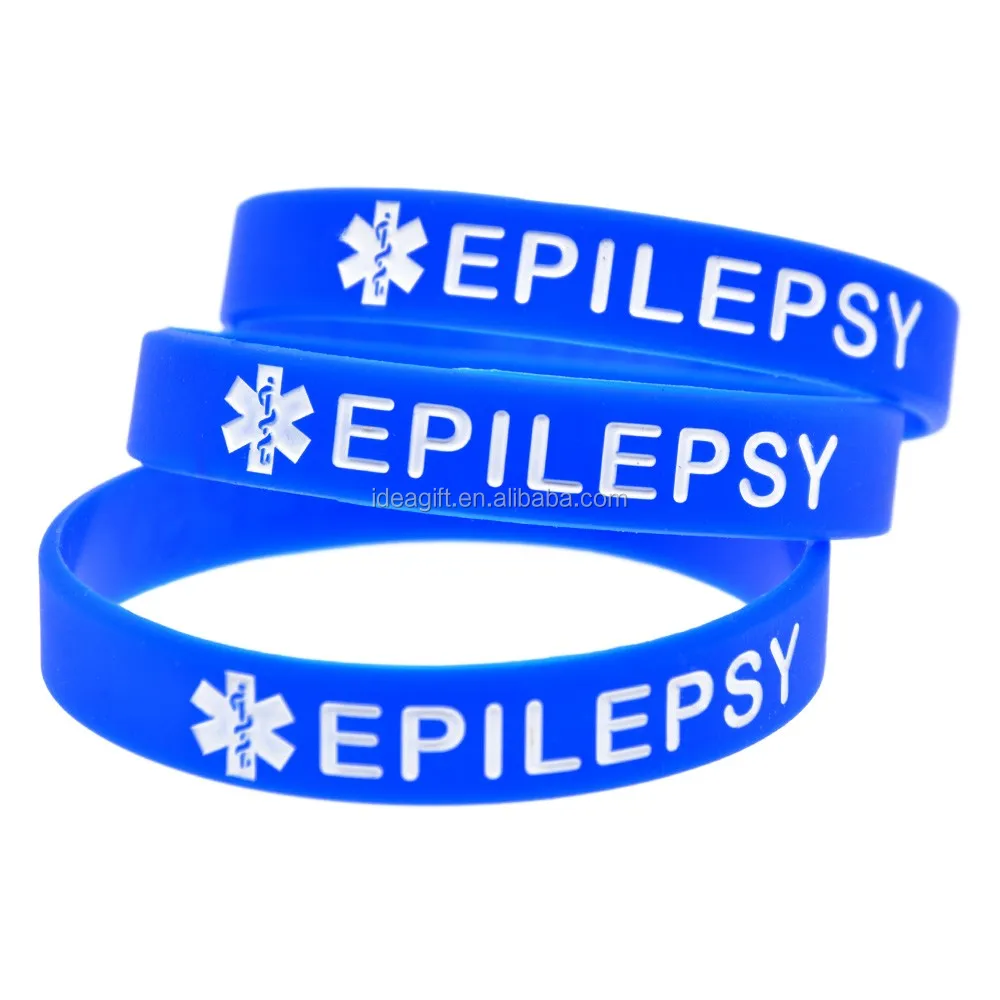 50pcs Medical Alert Epilepsie Silikon Armband Mit Großbuchstaben Für ...