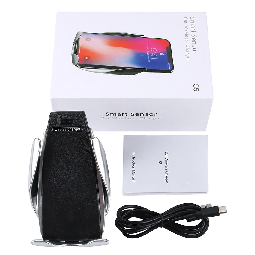

Magic s5 Car Wireless Charger Smart Automatic Clamping Phone Holder for Iphone X XS Max 8 7 for samsung s8 s9 s10, Mutil