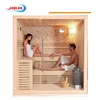 Wooden hemlock big size 4 person steam sauna and steam combined room