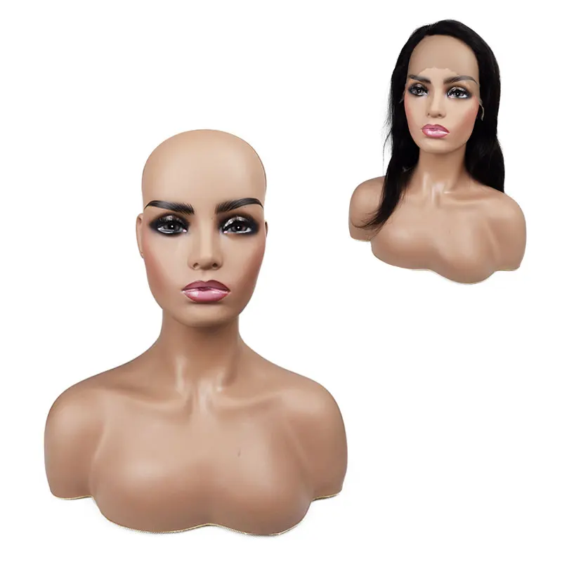 
Female Mannequin Head With Shoulders Realistic Mannequin Head Bust Plastic Head Mannequin for Display 