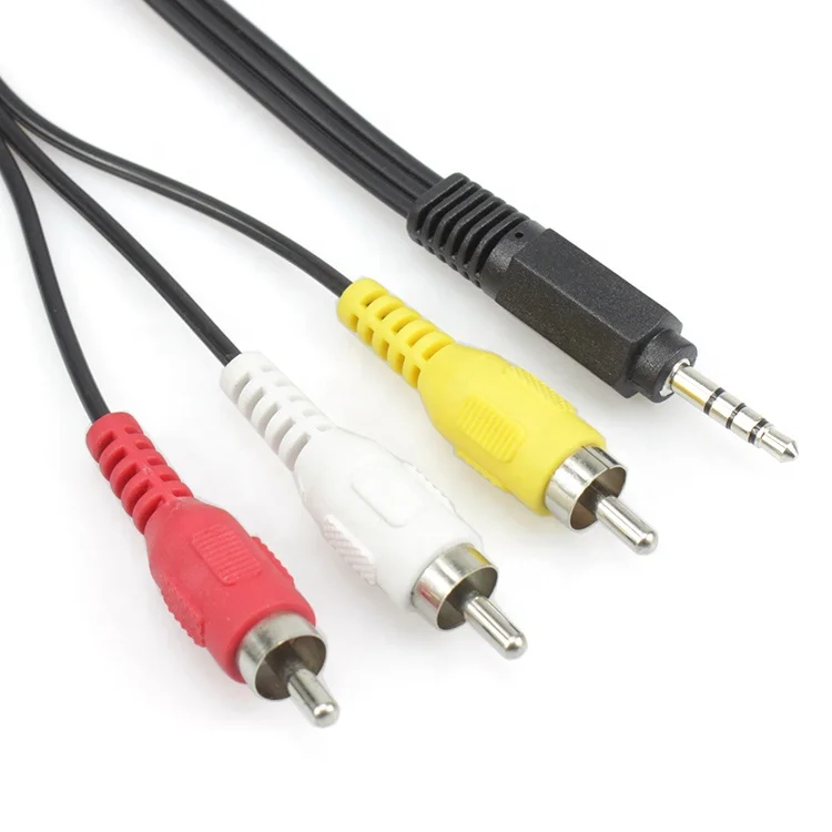 

Male to male 3.5mm to 3 rca audio cable DC 3.5mm 17mm 3rca AV cable
