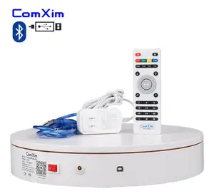 ComXim 32cm White Remote Bluetooth PC Control Small Accessories 360 Degree Shooting Electric Turntable Photography Studio