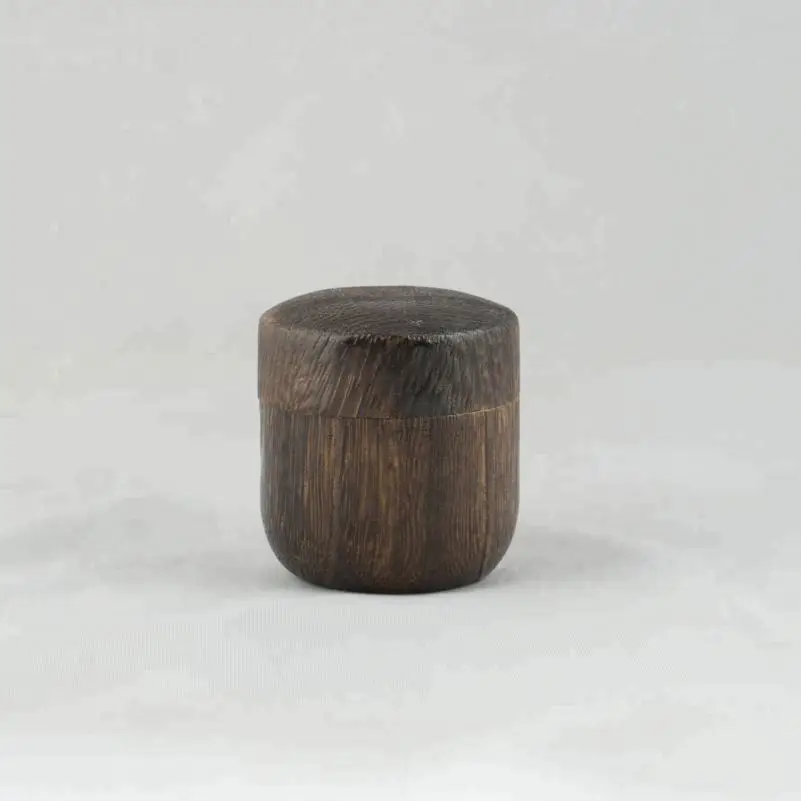 

Air tight Round Paulownia Tea Caddy Wood Canisters, Dark