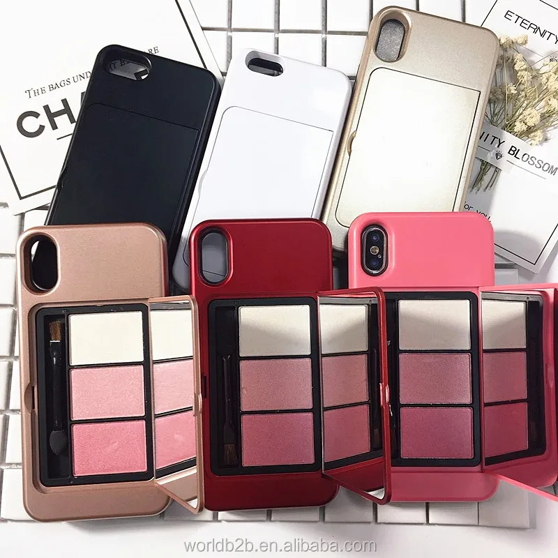 Fashion Makeup Eyeshadow Palette Blush Mirror Phone Case For Iphone X Buy Makeup Phone Case