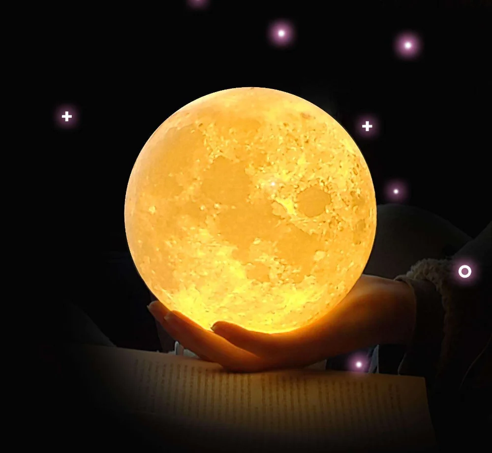 8cm 3d Printed Moon Lamp With Usb Led Night Light Moonlight Touch ...