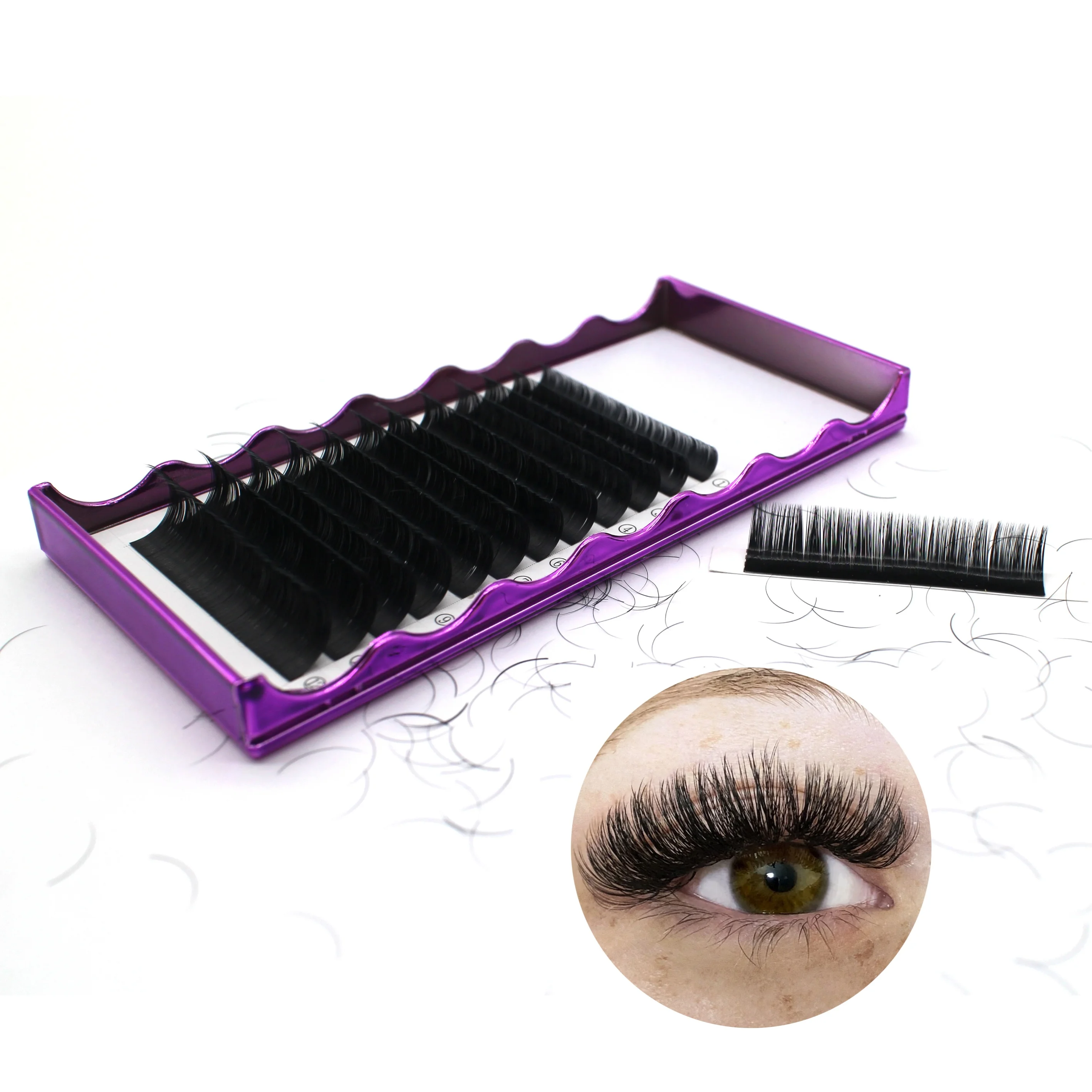 

Wholesale Price Fake Eyelashes Manufacturers Eyelashes Package Box Private Label Mink Silk Eyelashes Extention 3D, Natural black/colorful
