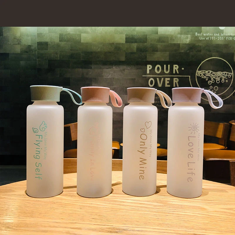 

Frosted glass men's and women's portable creative water bottles make tea cups