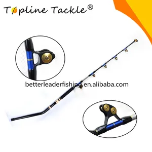 Big game fishing trolling rod e-glass with bent butts roller guide