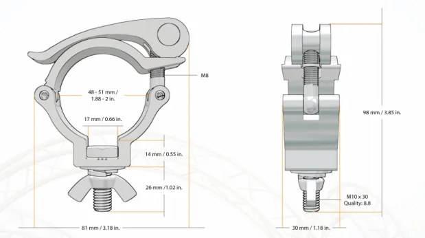 100kg Light Duty Quick Release Mini 360 Qr Truss Tube Clamp For 50mm Tube Buy Truss Clamp