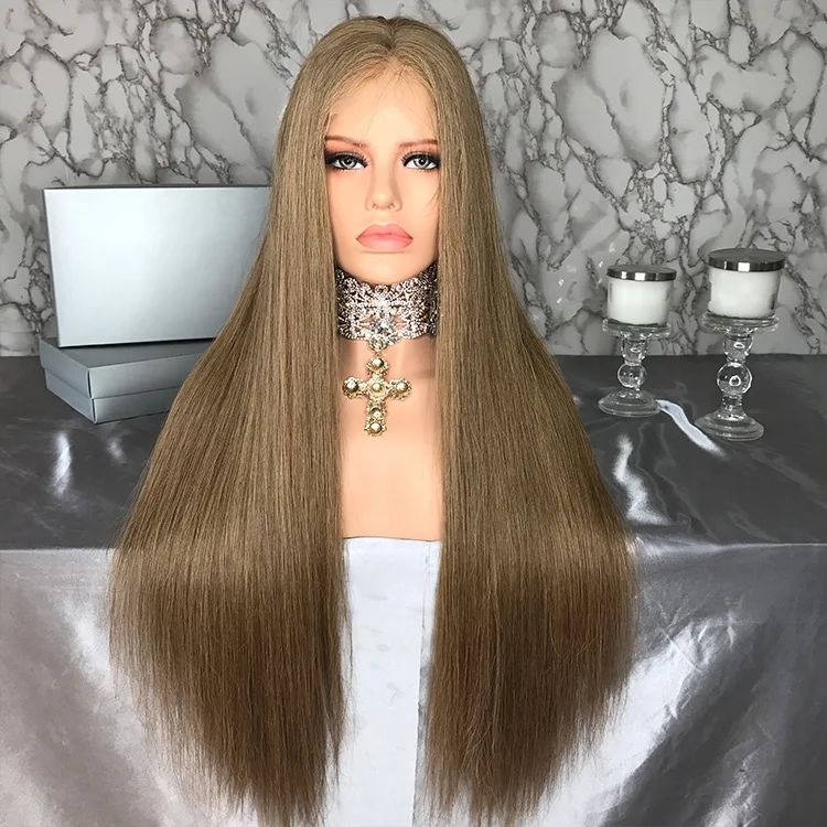 

Ready To Ship Pre Plucked Lace Wig Brown Color Cuticle Aligned Hair Vendors Indian Wigs For Black Woman