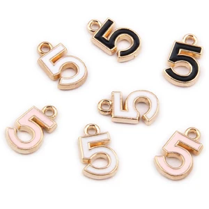 Fashion diy charm pendant number 5 pendant charm