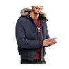 Winter Custom Detachable Faux Fur Trim Mens Down Jacket With Hood With Zipper