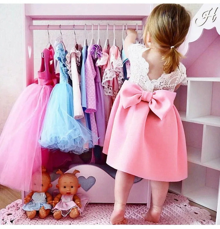 

New design baby girl dress for party RL190006, Pink
