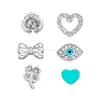 Summer collection crystal silver evil eye stud earrings