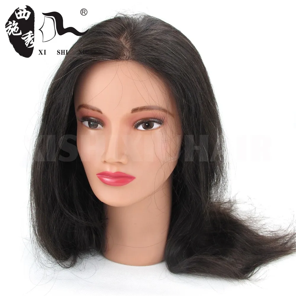 2017 new style good quality 100% Human Hair Training Doll Head for salon Hairdressing