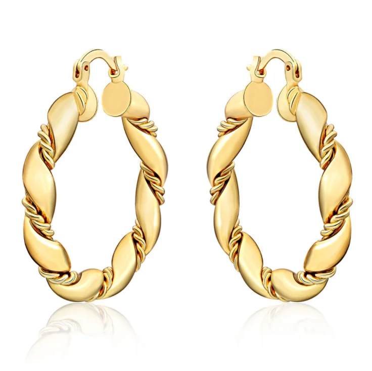 

Fashion Design 18K Gold Hoop Earings Twisted circle earrings for women 2019, Gold;rose gold