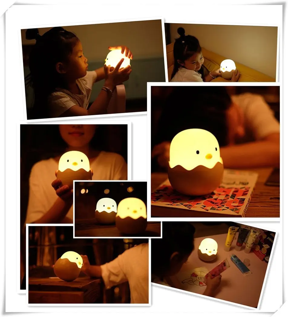 YARRAE 2018 YEARS Rechargeable Egg Shell Chick Shape Top Control Lamp for Girl Lady Kid Baby Bedroom and Nursery