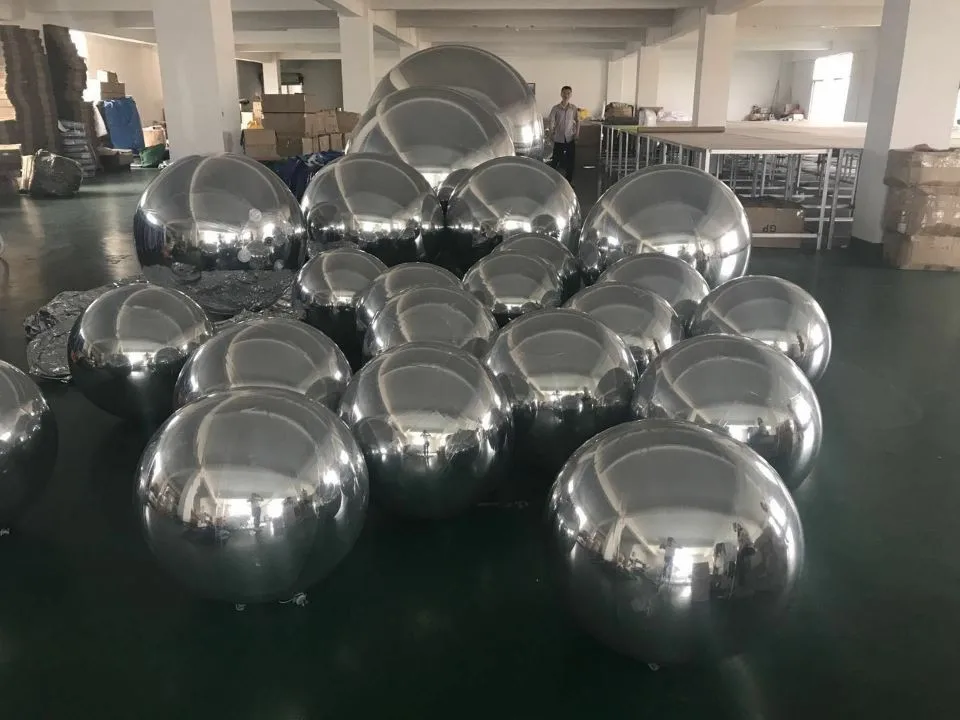 Custom Giant Gold Mirror Sphere Decorative Large Pvc Inflatable Silver