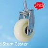 5" 125*50mm industrial heavy duty threaded stem white nylon swivel casters