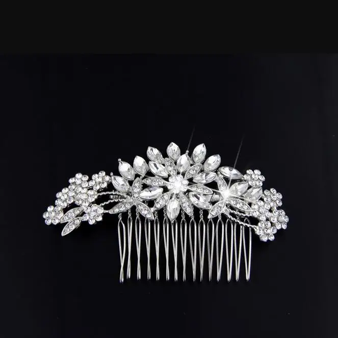 

New product alloy blade diamond wedding hair accessories, As picture