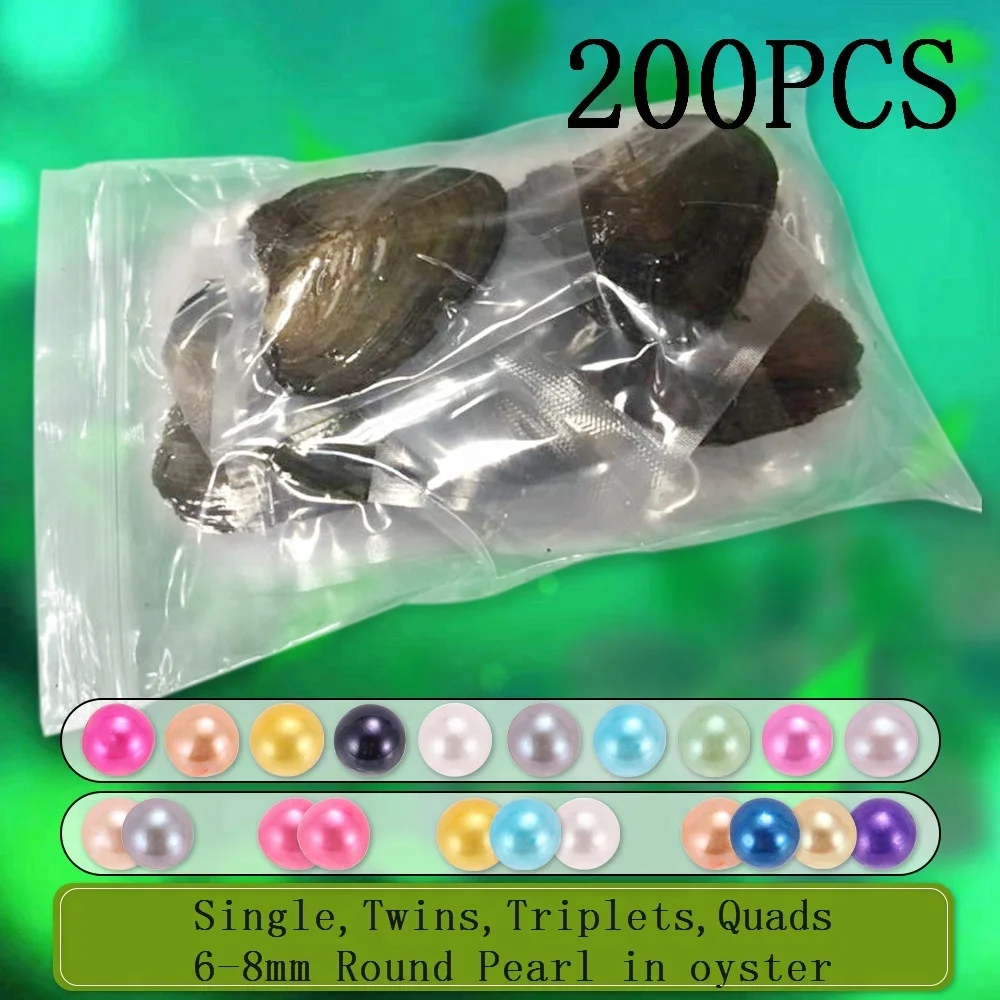 

Free shipping DHL 200pcs  Single, Twins, Triplets and Quads Round Pearls in Frenshwater oysters individually, 30 colors