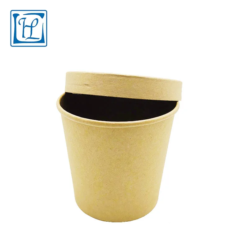
26 oz hot porridge container bio brown take out paper bucket 
