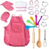 22 pcs Kids Cooking and Baking Set - Includes Apron for Girls,Boys Chef Hat,Oven Mitt and Other Cooking Utensils