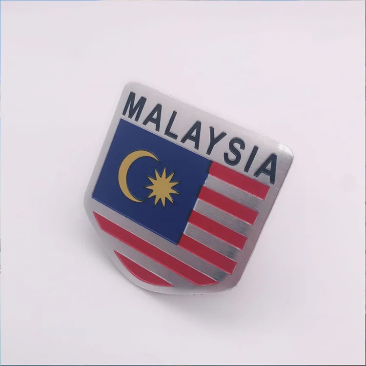 Custom Metal Flag Car Badge Malaysia Flag Car Emblem In Stock Buy
