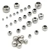 2 3 4 5 6 7 8 9 10mm Many Model Stainless Steel Silver Tone Round Smooth Seamless Spacer Solid Beads for DIY Jewelry Making