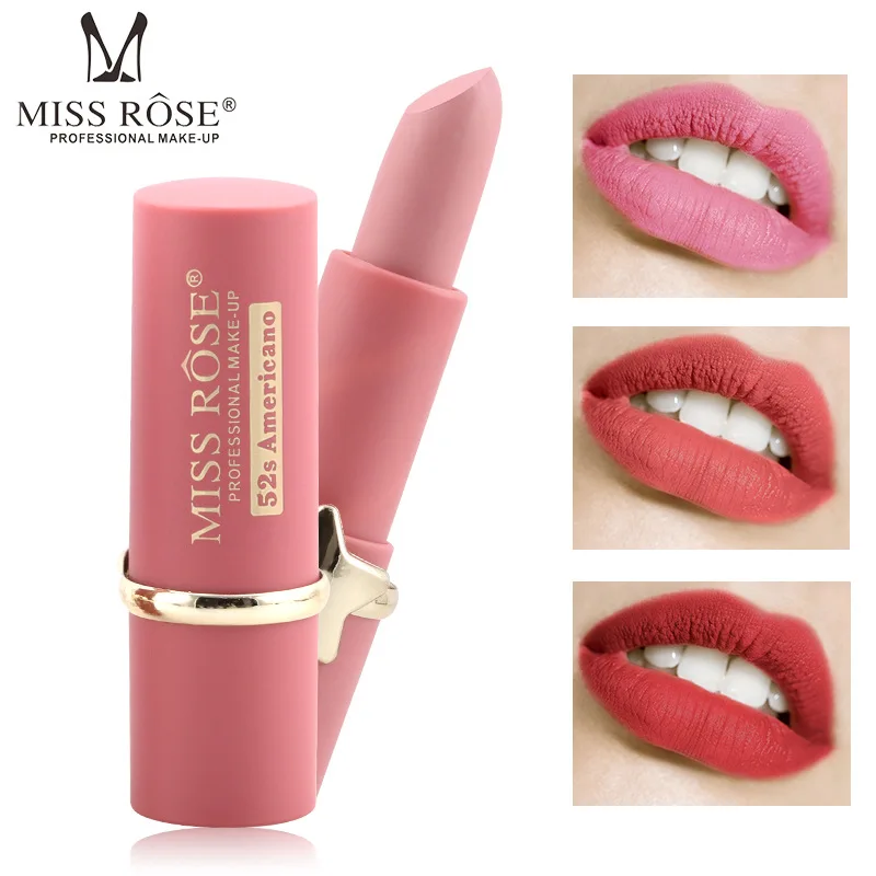 

MISS ROSE Star Star Matte Lipstick Long-lasting Waterproof Non-Stick Cup Does Not Fade Make Up Lipstick 12 Colors