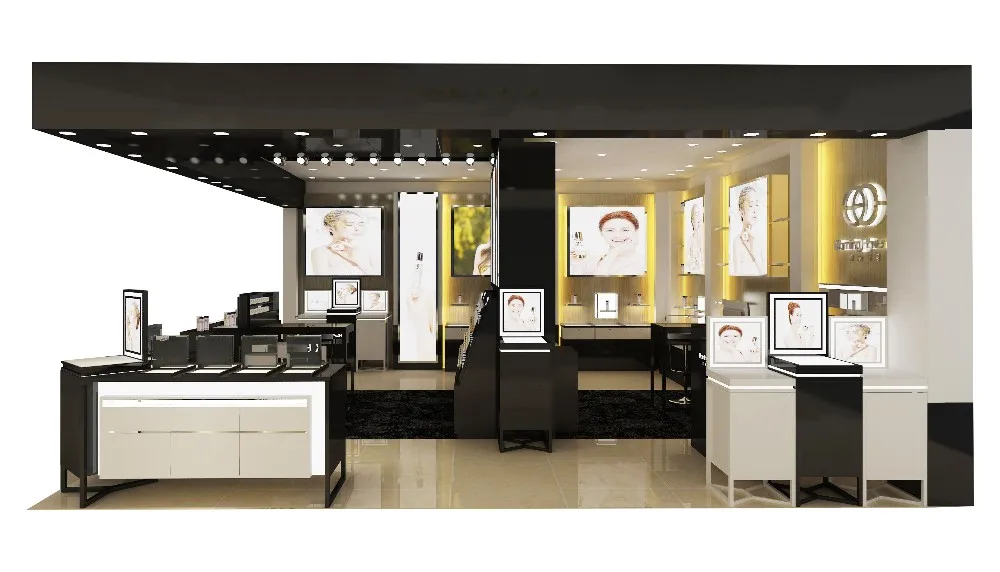 Retail French Style Store Mall Kiosk Modern LED Design Perfume Shop ...