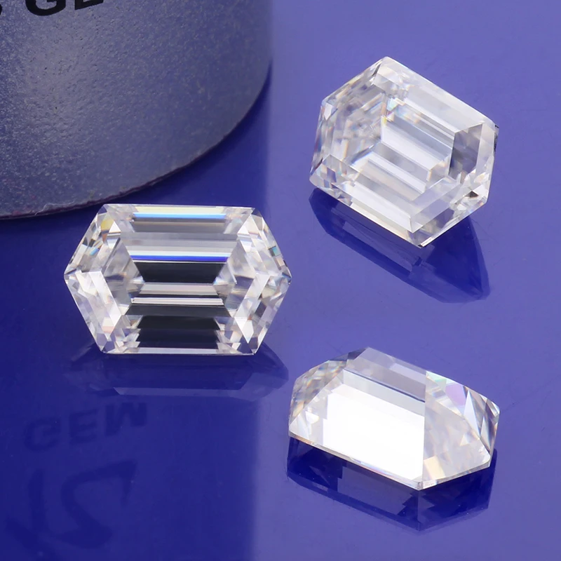 

Special Shape Hexagon Emerald Cut 9x6mm EF Color Created Loose Moissanite Gemstone For Jewelry, N/a