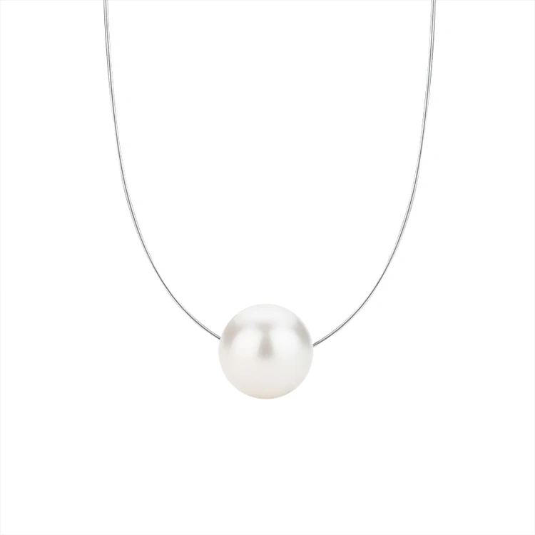 

Simple Invisible Transparent Fishing Line Women Shell Pearl Pendant Necklace