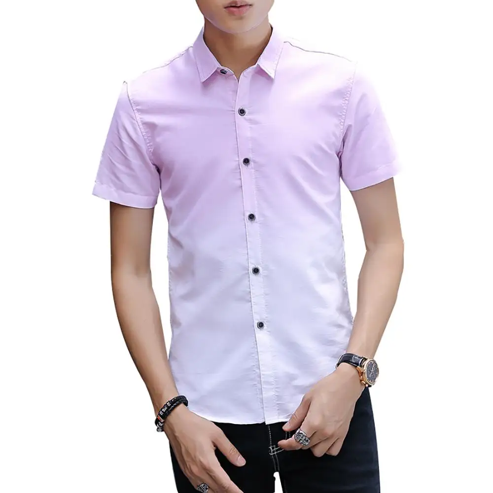 

Polyester & Cotton casual fashion men's short sleeve shirt 183590